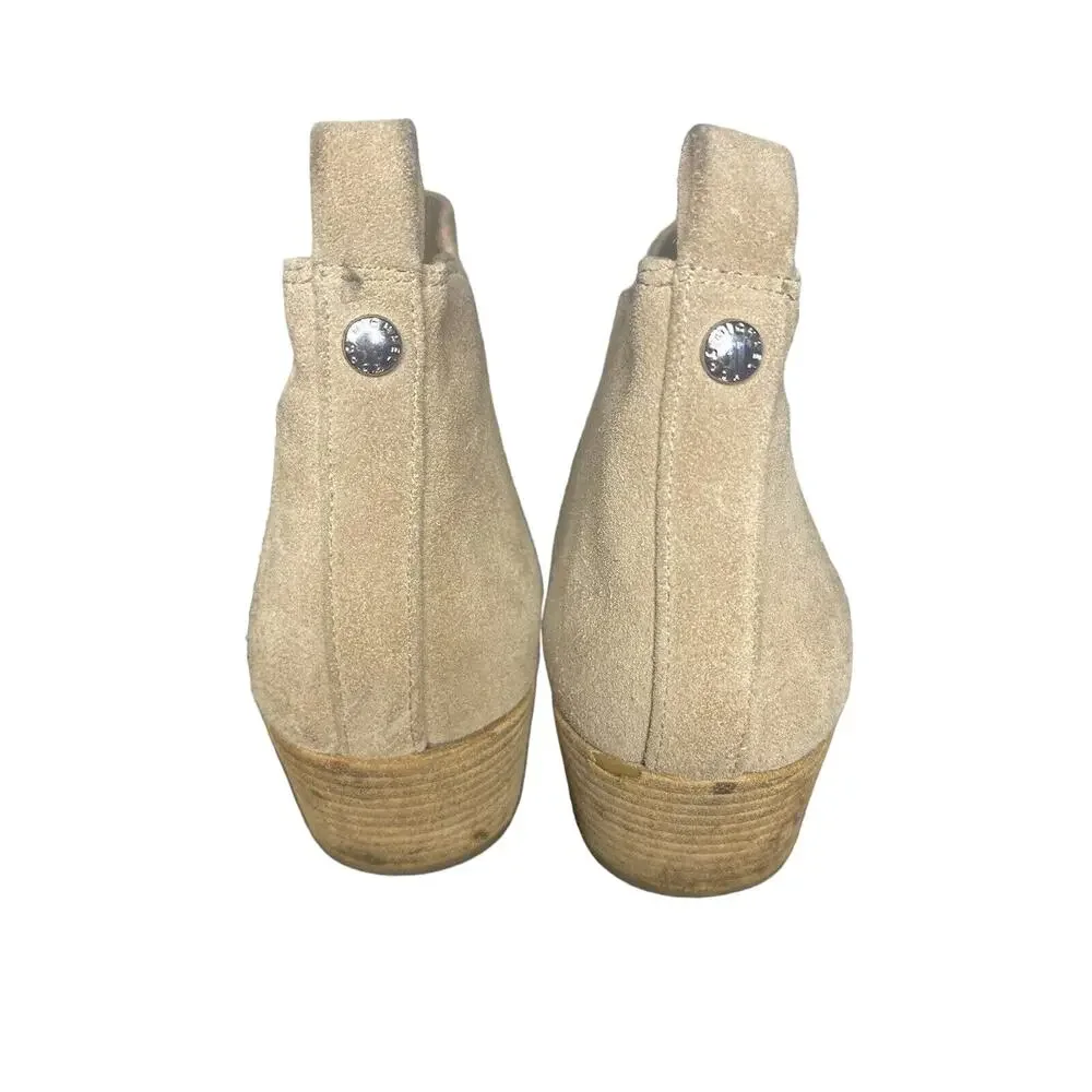 MICHAEL Michael Kors Thea Tan Suede Leather Chelsea Booties Women's Size 7 M